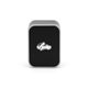 a silver light - up 2 port wall adapter