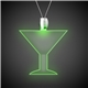 a green & martini shape green light up pendant necklaces