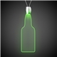 a green & flat faced bottle shape green light up pendant necklaces