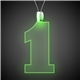 a green & #1 shape green light up pendant necklaces