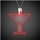 a red & martini shape red light up pendant necklaces