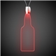 a red & flat faced bottle shape red light up pendant necklaces
