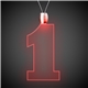 a red & #1 shape red light up pendant necklaces