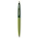 a metallic green barrel & forest green cap gold trim pens