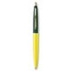a yellow barrel & forest green cap gold trim pens