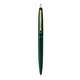 aerial view a forest green barrel & forest green cap gold trim pens, image 1 of 7