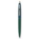 a forest green barrel & metallic dark blue cap gold trim pens