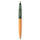 a creamsicle barrel & forest green cap gold trim pens