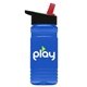 a blue bottle & black/red spout lid groove 20 oz tritan(tm) sports bottle with flip straw lid and digital imprint