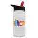 a clear bottle & black/red spout lid groove 20 oz tritan(tm) sports bottle with flip straw lid and digital imprint