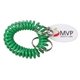 a kelly green bracelet coil keychain
