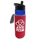 a blue bottle & black lid & red insulator the wave - 24 oz tritan(tm) bottle with flip straw lid and insulator caddy