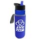 a blue bottle & blue lid & blue insulator the wave - 24 oz tritan(tm) bottle with flip straw lid and insulator caddy