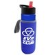 a blue bottle & red lid & blue insulator the wave - 24 oz tritan(tm) bottle with flip straw lid and insulator caddy
