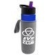 a blue bottle & violet lid & heather gray insulator the wave - 24 oz tritan(tm) bottle with flip straw lid and insulator caddy