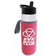 a clear bottle & black lid & hot pink insulator the wave - 24 oz tritan(tm) bottle with flip straw lid and insulator caddy