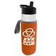 a clear bottle & black lid & orange insulator the wave - 24 oz tritan(tm) bottle with flip straw lid and insulator caddy
