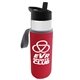 a clear bottle & black lid & red insulator the wave - 24 oz tritan(tm) bottle with flip straw lid and insulator caddy