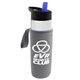 a clear bottle & blue lid & heather gray insulator the wave - 24 oz tritan(tm) bottle with flip straw lid and insulator caddy