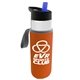 a clear bottle & blue lid & orange insulator the wave - 24 oz tritan(tm) bottle with flip straw lid and insulator caddy