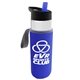 a clear bottle & blue lid & blue insulator the wave - 24 oz tritan(tm) bottle with flip straw lid and insulator caddy