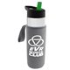 a clear bottle & green lid & heather gray insulator the wave - 24 oz tritan(tm) bottle with flip straw lid and insulator caddy