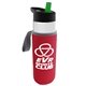 a clear bottle & green lid & red insulator the wave - 24 oz tritan(tm) bottle with flip straw lid and insulator caddy