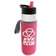 a clear bottle & red lid & hot pink insulator the wave - 24 oz tritan(tm) bottle with flip straw lid and insulator caddy