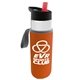 a clear bottle & red lid & orange insulator the wave - 24 oz tritan(tm) bottle with flip straw lid and insulator caddy