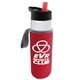 a clear bottle & red lid & red insulator the wave - 24 oz tritan(tm) bottle with flip straw lid and insulator caddy
