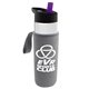 a clear bottle & violet lid & heather gray insulator the wave - 24 oz tritan(tm) bottle with flip straw lid and insulator caddy