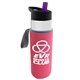 a clear bottle & violet lid & hot pink insulator the wave - 24 oz tritan(tm) bottle with flip straw lid and insulator caddy