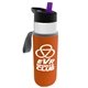 a clear bottle & violet lid & orange insulator the wave - 24 oz tritan(tm) bottle with flip straw lid and insulator caddy