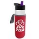 a clear bottle & violet lid & red insulator the wave - 24 oz tritan(tm) bottle with flip straw lid and insulator caddy