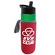 a green bottle & black lid & red insulator the wave - 24 oz tritan(tm) bottle with flip straw lid and insulator caddy