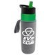 a green bottle & green lid & heather gray insulator the wave - 24 oz tritan(tm) bottle with flip straw lid and insulator caddy