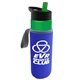 a green bottle & green lid & blue insulator the wave - 24 oz tritan(tm) bottle with flip straw lid and insulator caddy