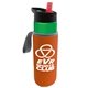 a green bottle & red lid & orange insulator the wave - 24 oz tritan(tm) bottle with flip straw lid and insulator caddy