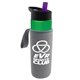 a green bottle & violet lid & heather gray insulator the wave - 24 oz tritan(tm) bottle with flip straw lid and insulator caddy