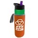 a green bottle & violet lid & orange insulator the wave - 24 oz tritan(tm) bottle with flip straw lid and insulator caddy