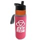 a orange bottle & black lid & hot pink insulator the wave - 24 oz tritan(tm) bottle with flip straw lid and insulator caddy