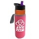 a orange bottle & violet lid & hot pink insulator the wave - 24 oz tritan(tm) bottle with flip straw lid and insulator caddy