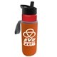 a red bottle & black lid & orange insulator the wave - 24 oz tritan(tm) bottle with flip straw lid and insulator caddy