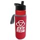 a red bottle & black lid & red insulator the wave - 24 oz tritan(tm) bottle with flip straw lid and insulator caddy