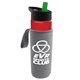 a red bottle & green lid & heather gray insulator the wave - 24 oz tritan(tm) bottle with flip straw lid and insulator caddy