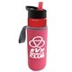 a red bottle & red lid & hot pink insulator the wave - 24 oz tritan(tm) bottle with flip straw lid and insulator caddy