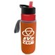 a red bottle & red lid & orange insulator the wave - 24 oz tritan(tm) bottle with flip straw lid and insulator caddy