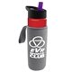 a red bottle & violet lid & heather gray insulator the wave - 24 oz tritan(tm) bottle with flip straw lid and insulator caddy