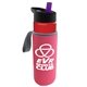 a red bottle & violet lid & hot pink insulator the wave - 24 oz tritan(tm) bottle with flip straw lid and insulator caddy