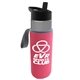 a smoke bottle & black lid & hot pink insulator the wave - 24 oz tritan(tm) bottle with flip straw lid and insulator caddy